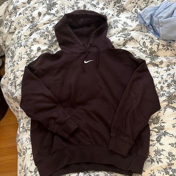 nike | brown oversized fleece hoodie | size M - Picture 1 of 3